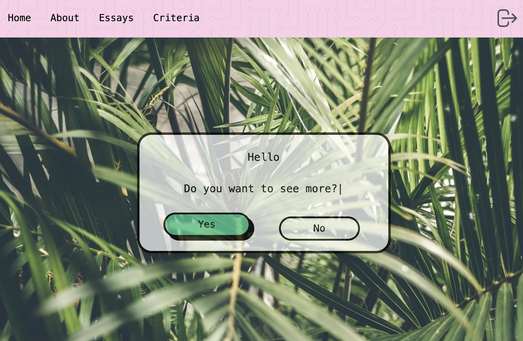 screenshot of chat bot